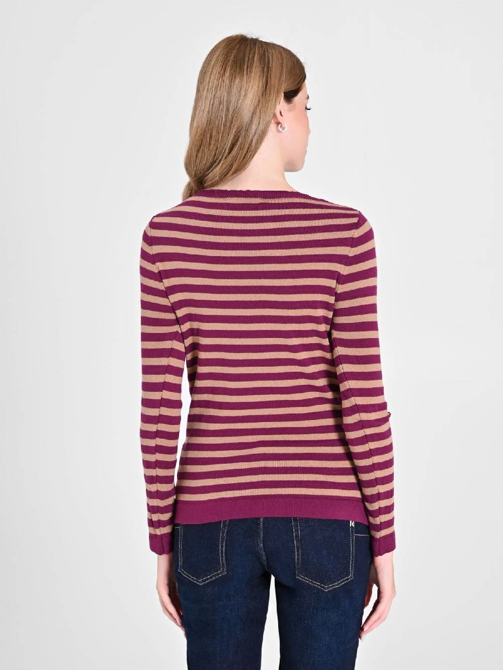 Rinascimento Maglioncino a Righe Beige & Bordeaux Saldi
