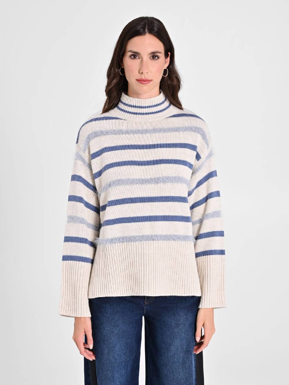 Rinascimento Maglia misto Lana a Righe Saldi Di Fabbrica