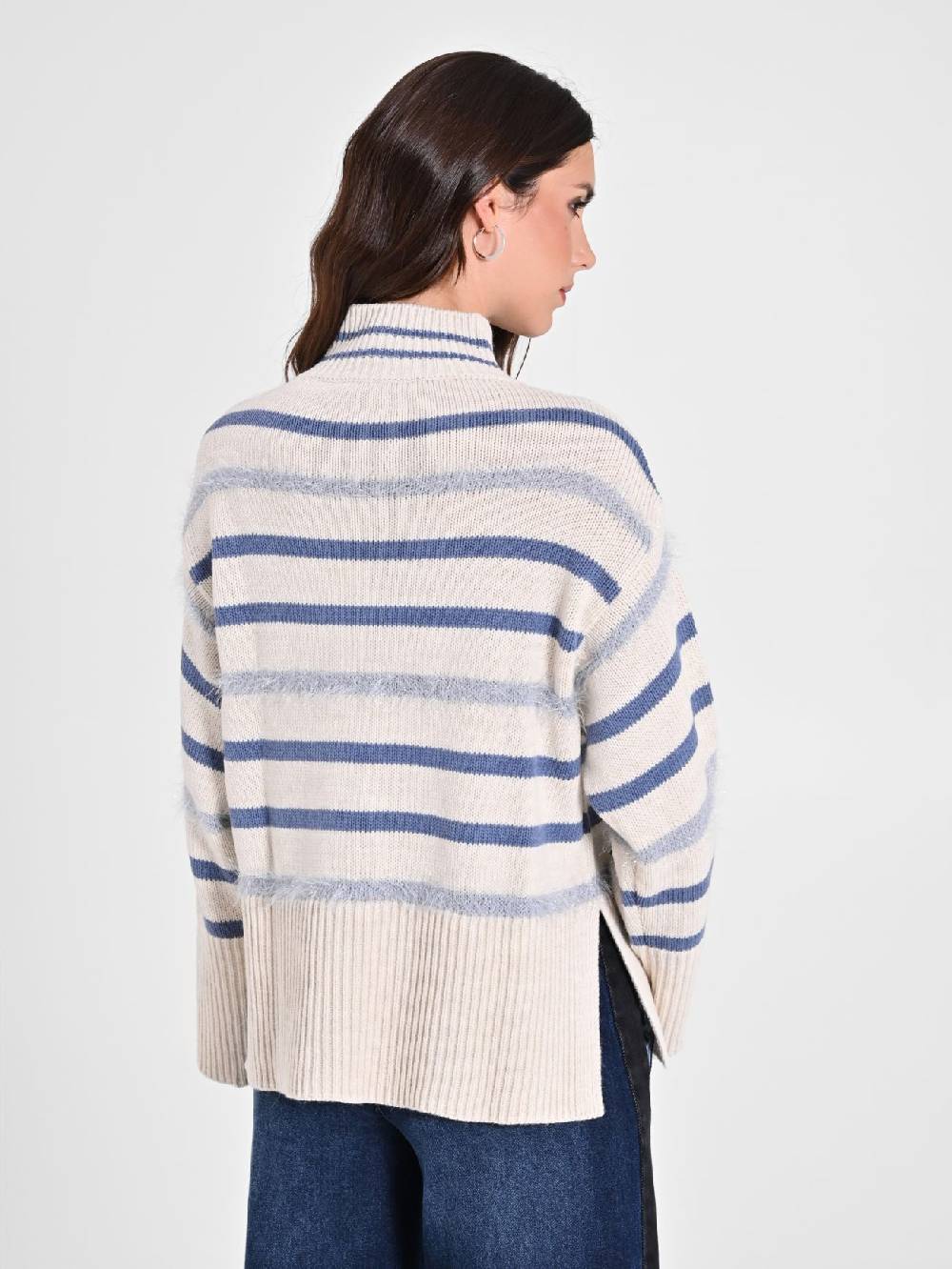 Rinascimento Maglia misto Lana a Righe Saldi Di Fabbrica