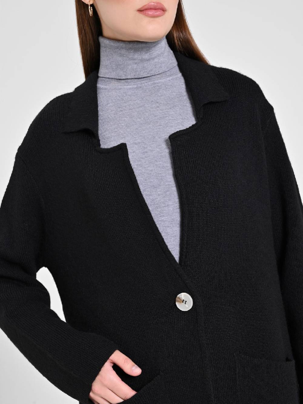 Rinascimento Maxi Cardigan nero Spedizione gratuita