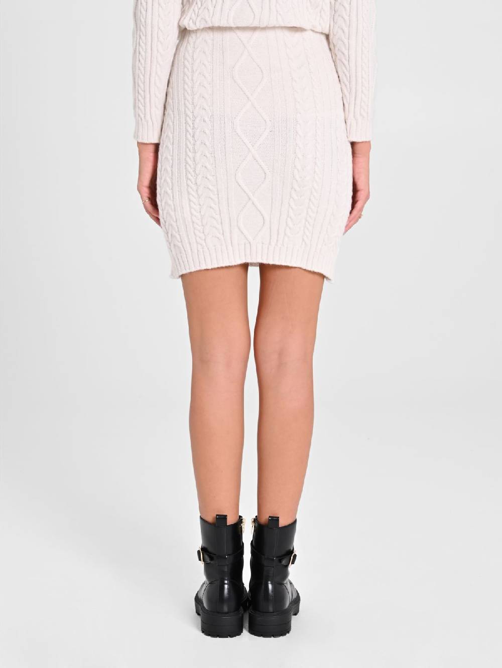 Rinascimento Gonna in Maglia Bianca con Perle Shopping online