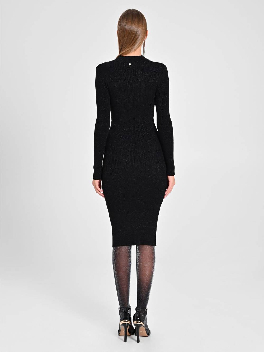 Rinascimento Abito Nero Lurex in Maglia Black Friday