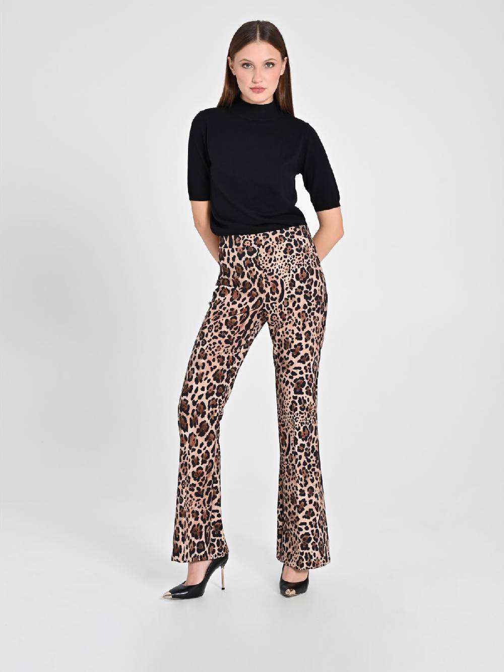 Rinascimento Pantalone Flared Animalier Offerta Anniversario