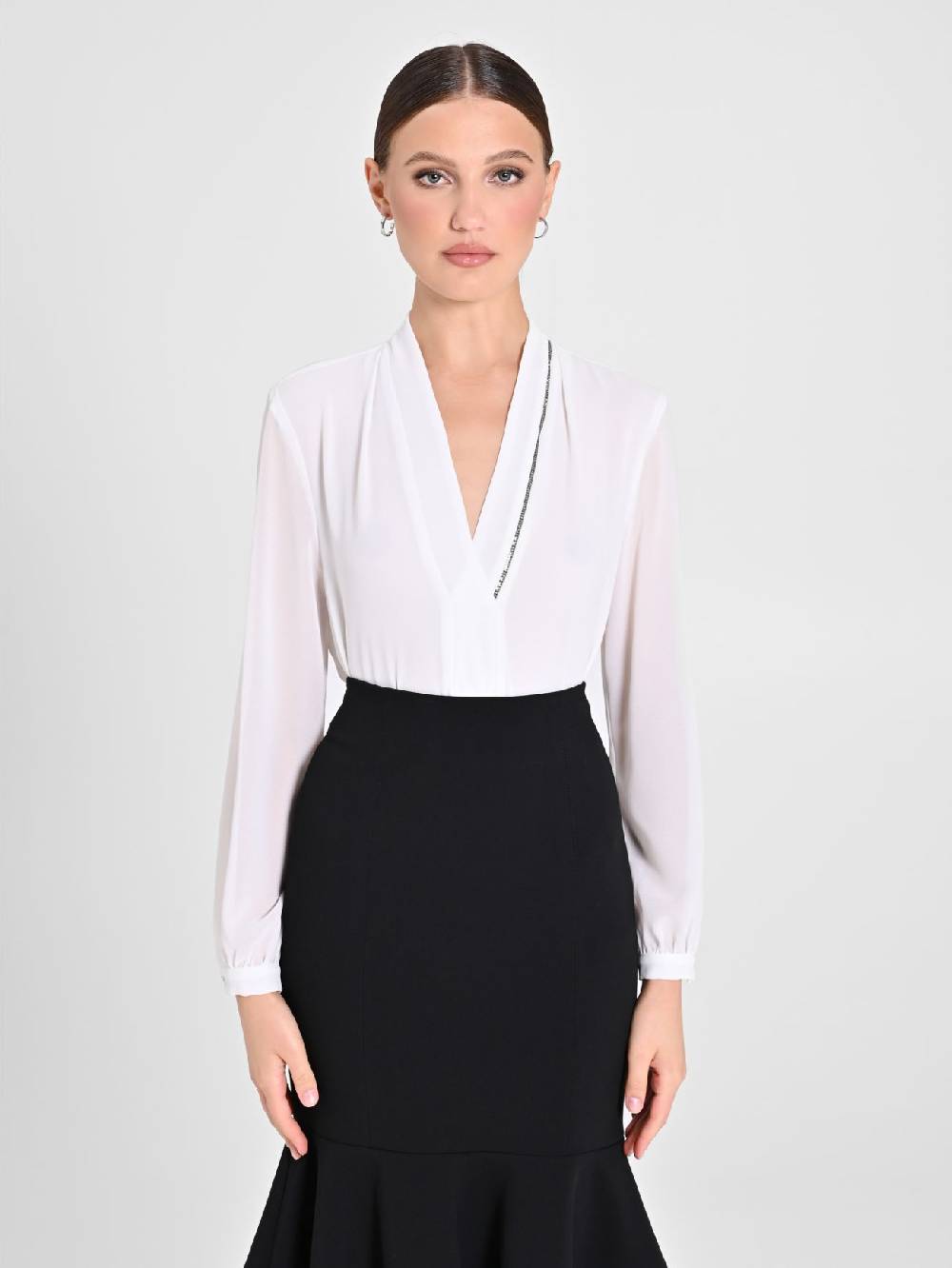 Rinascimento Blusa Bianca dettaglio Strass Offerta migliore