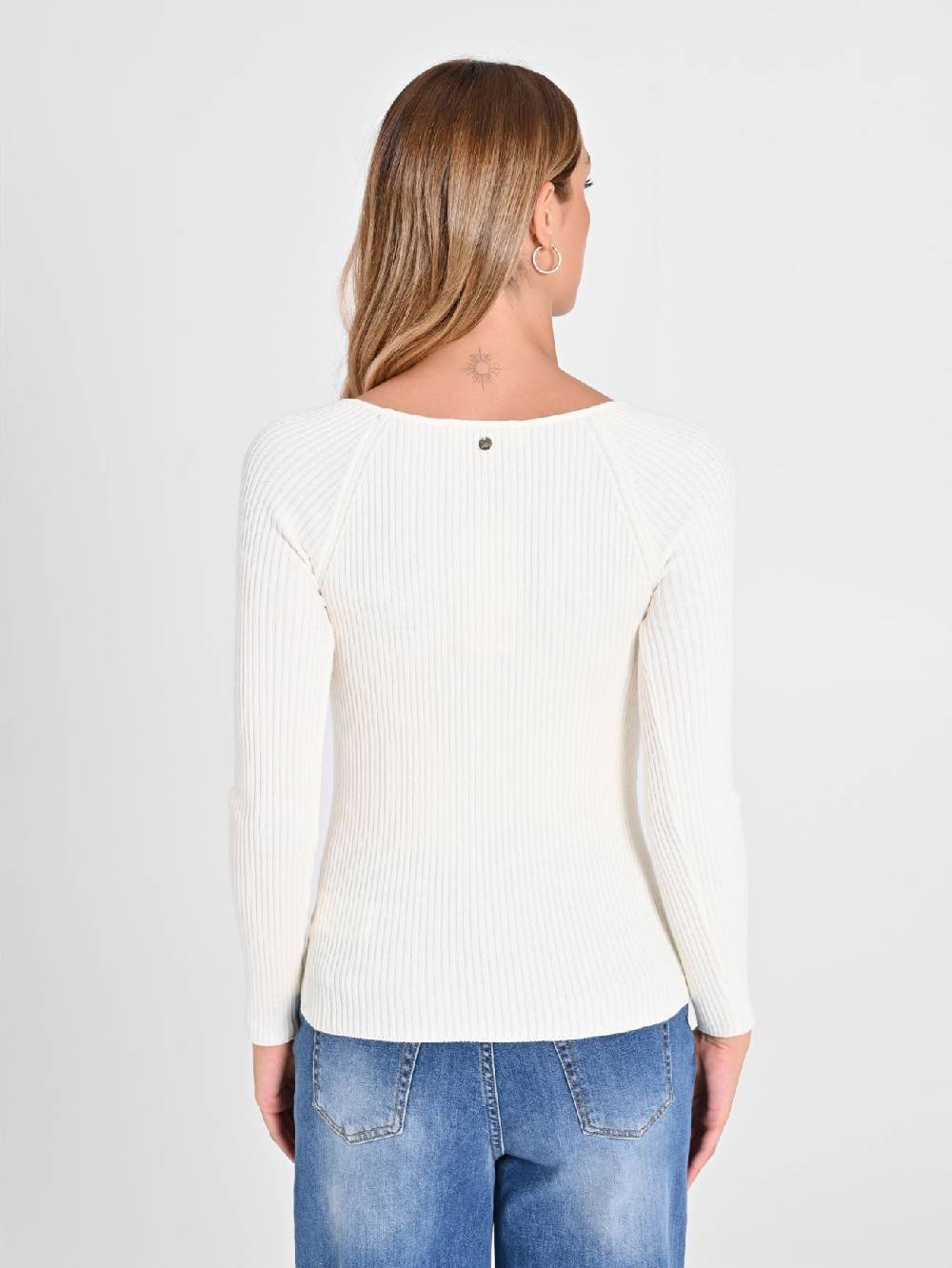 Rinascimento Maglia Bianca con Scollo a Cuore Offerte esclusive