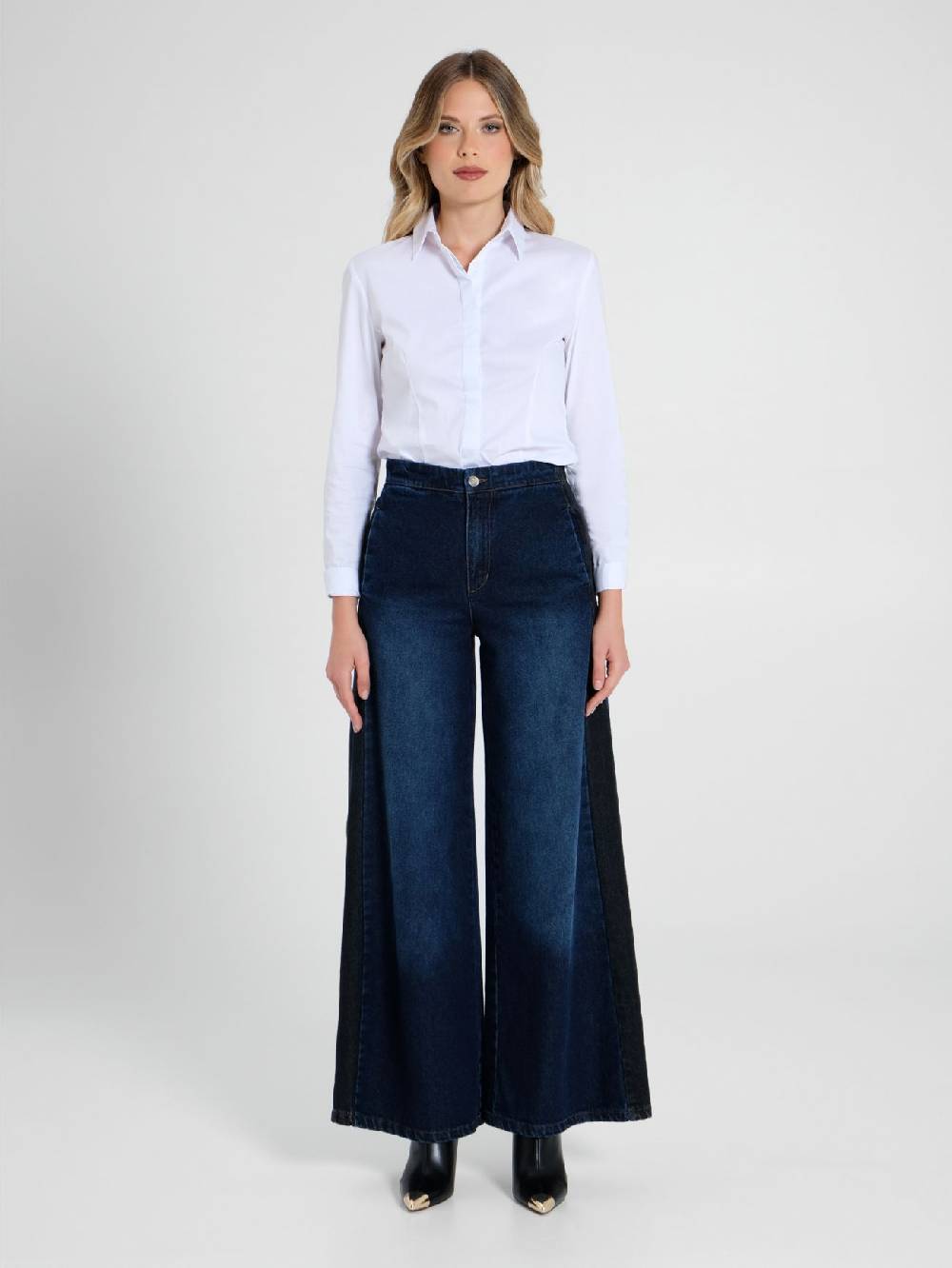 Rinascimento Jeans Palazzo con Banda Grandi sconti