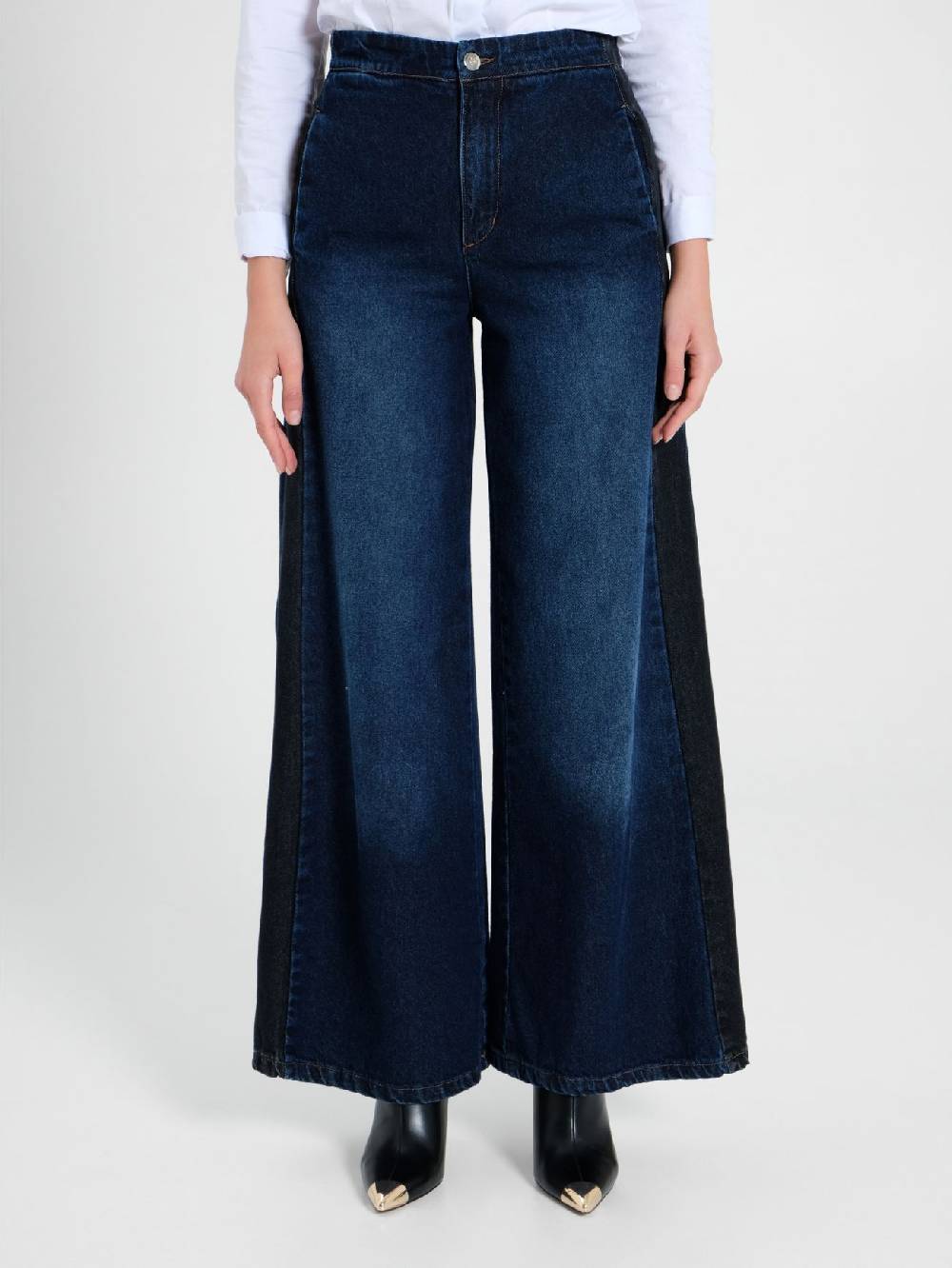 Rinascimento Jeans Palazzo con Banda Grandi sconti