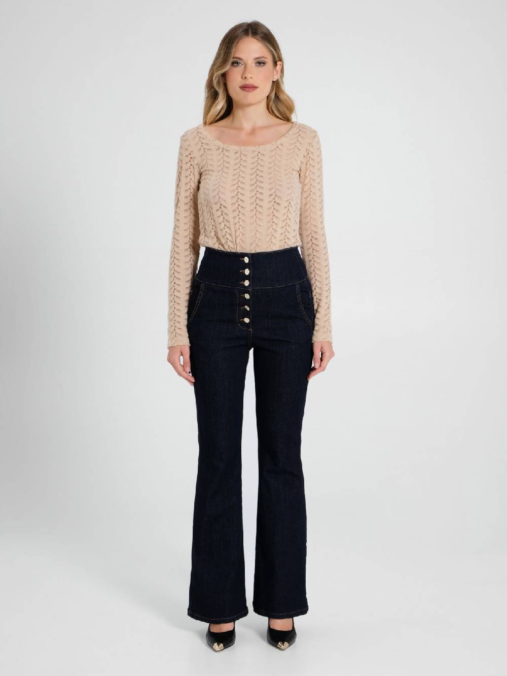 Rinascimento Jeans Flared a Vita Alta Bestseller