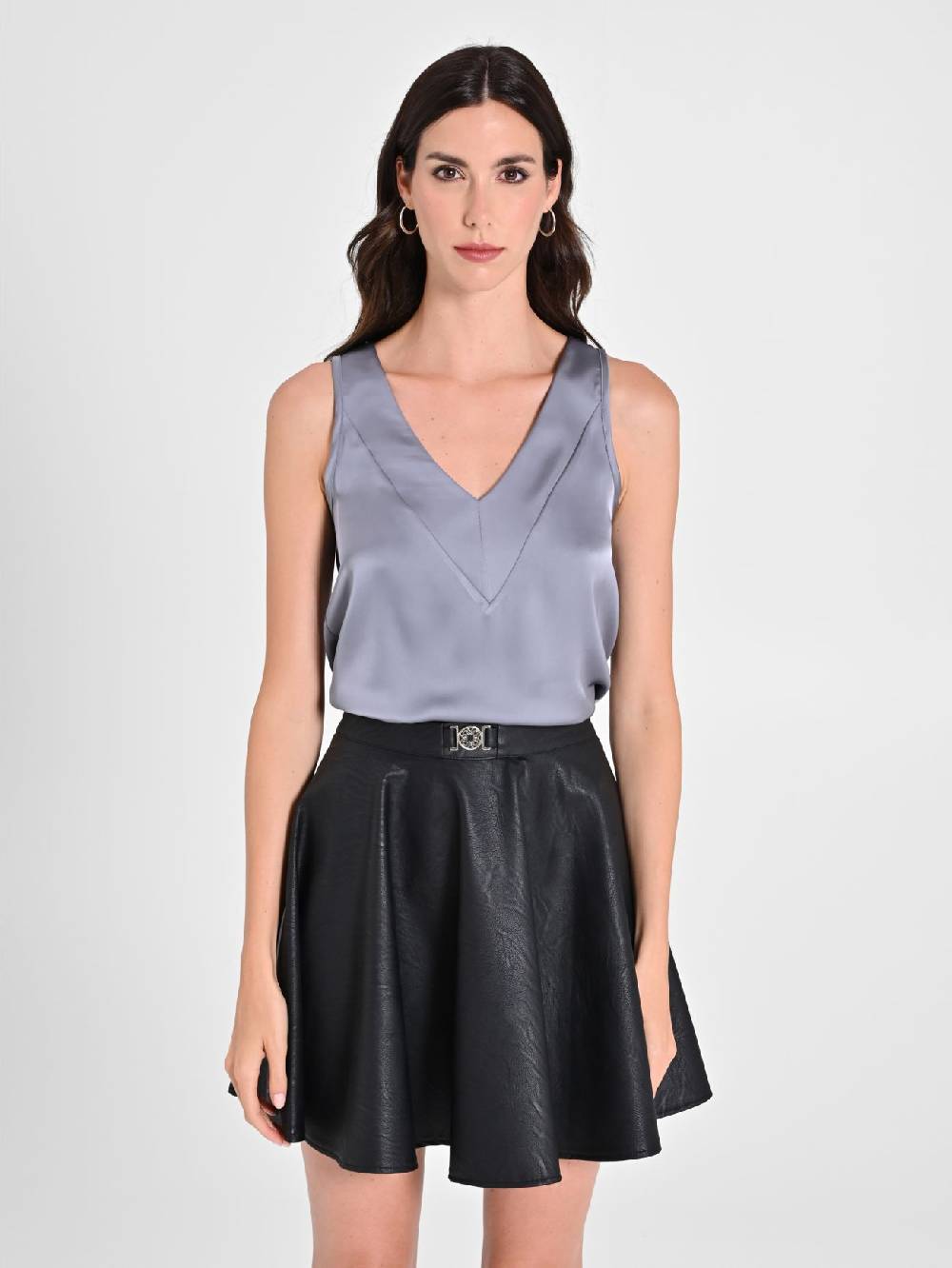 Rinascimento Top in Raso Grigio Comprane uno, ottenene uno gratis