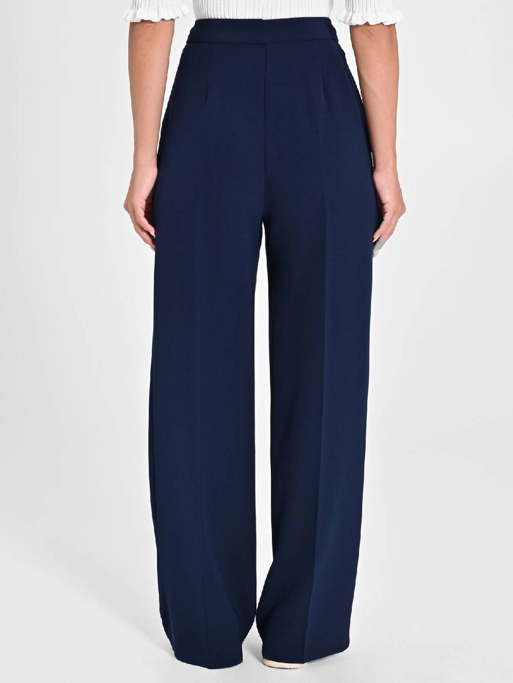 Rinascimento Pantalone Palazzo Blu in Crepe Acquista Ora