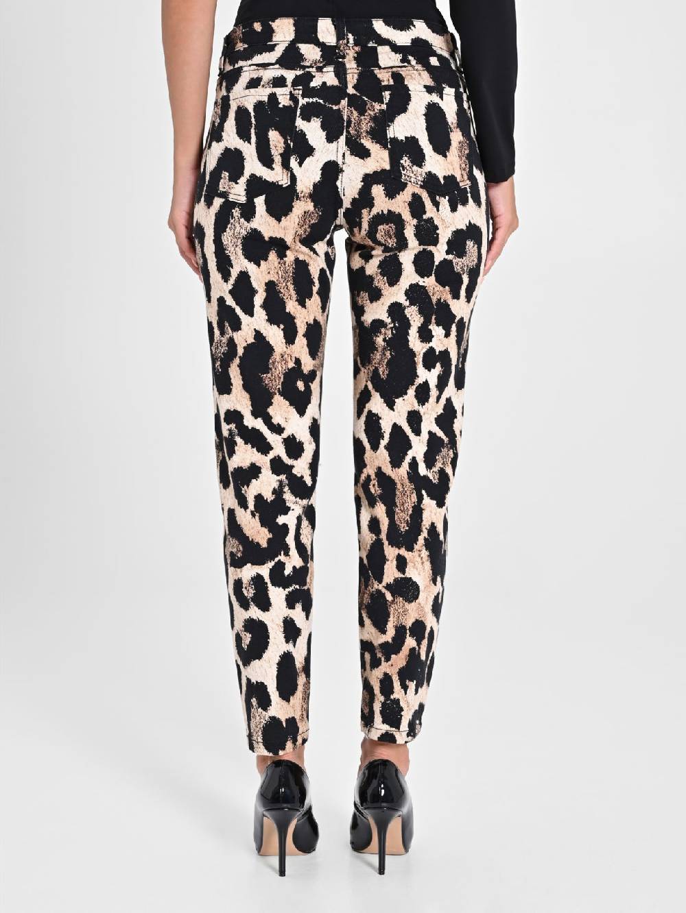 Rinascimento Pantaloni Denim Skinny Stampa Animalier Consegna Veloce