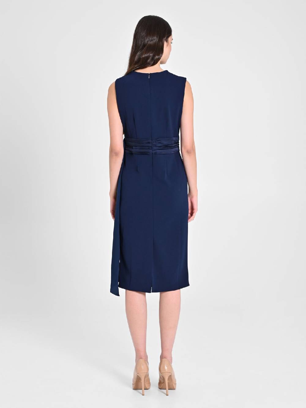 Rinascimento Tubino in Scuba mano Crepe Blu Donna Fino Al -60%