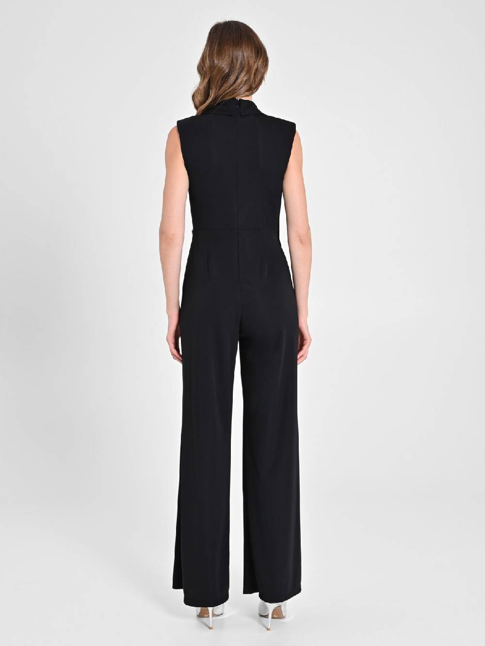 Rinascimento Tuta Tuxedo in Tessuto Fluido Nero Presa