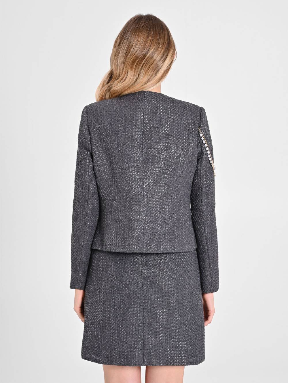Rinascimento Giacca Corta in Tweed In Vendita