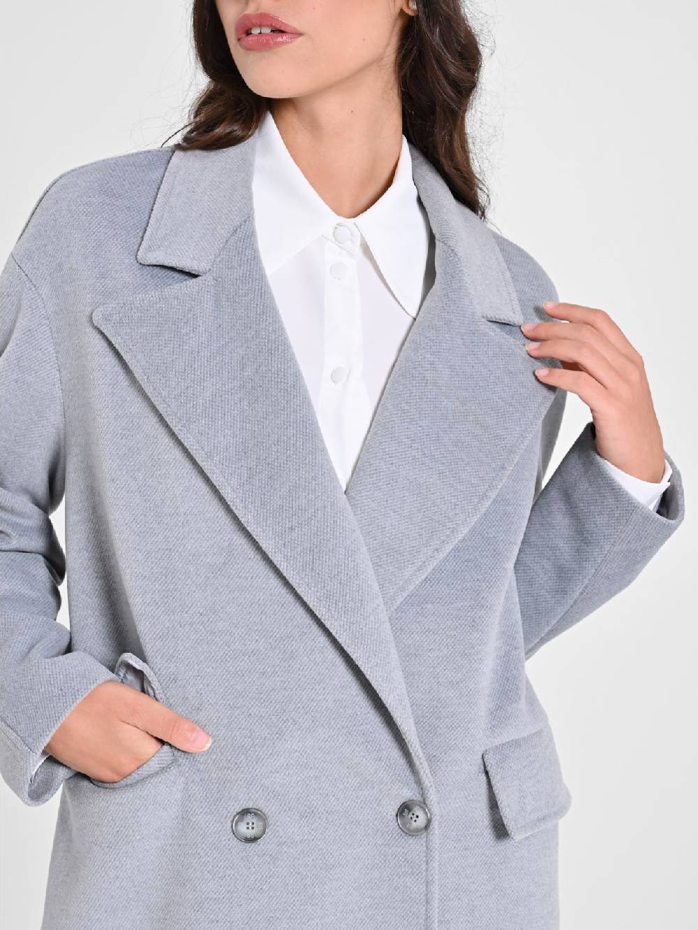 Rinascimento Maxi Cappotto Grigio Offerta speciale