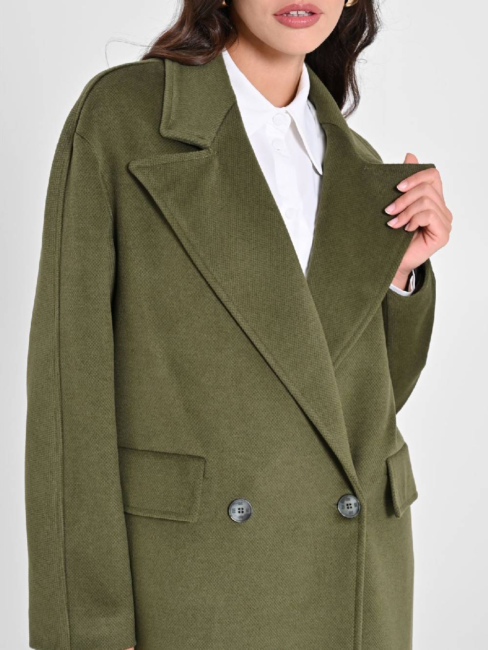 Rinascimento Maxi Cappotto Verde Militare Comprare a buon mercato