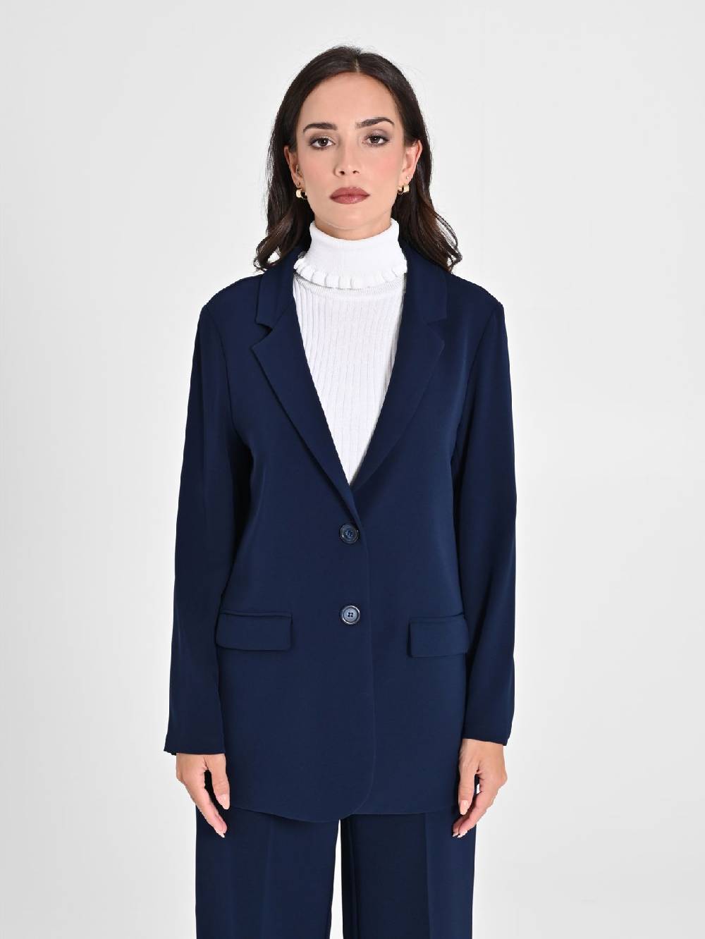 Rinascimento Giacca Blu in Crepe Offerta Pasqua