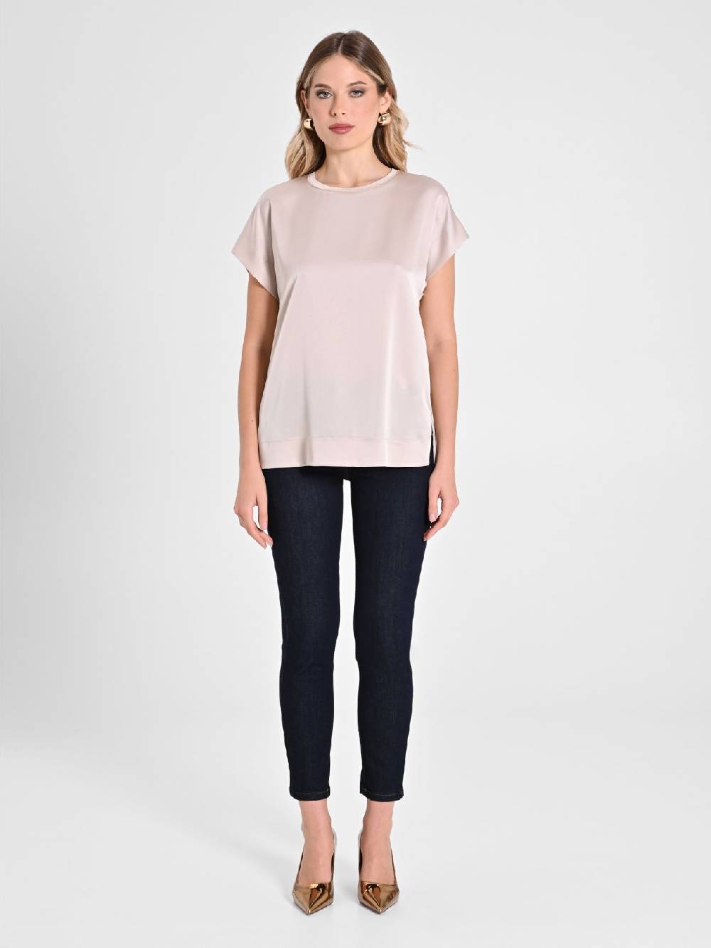 Rinascimento Blusa Envers Satin Beige Nuovi prodotti