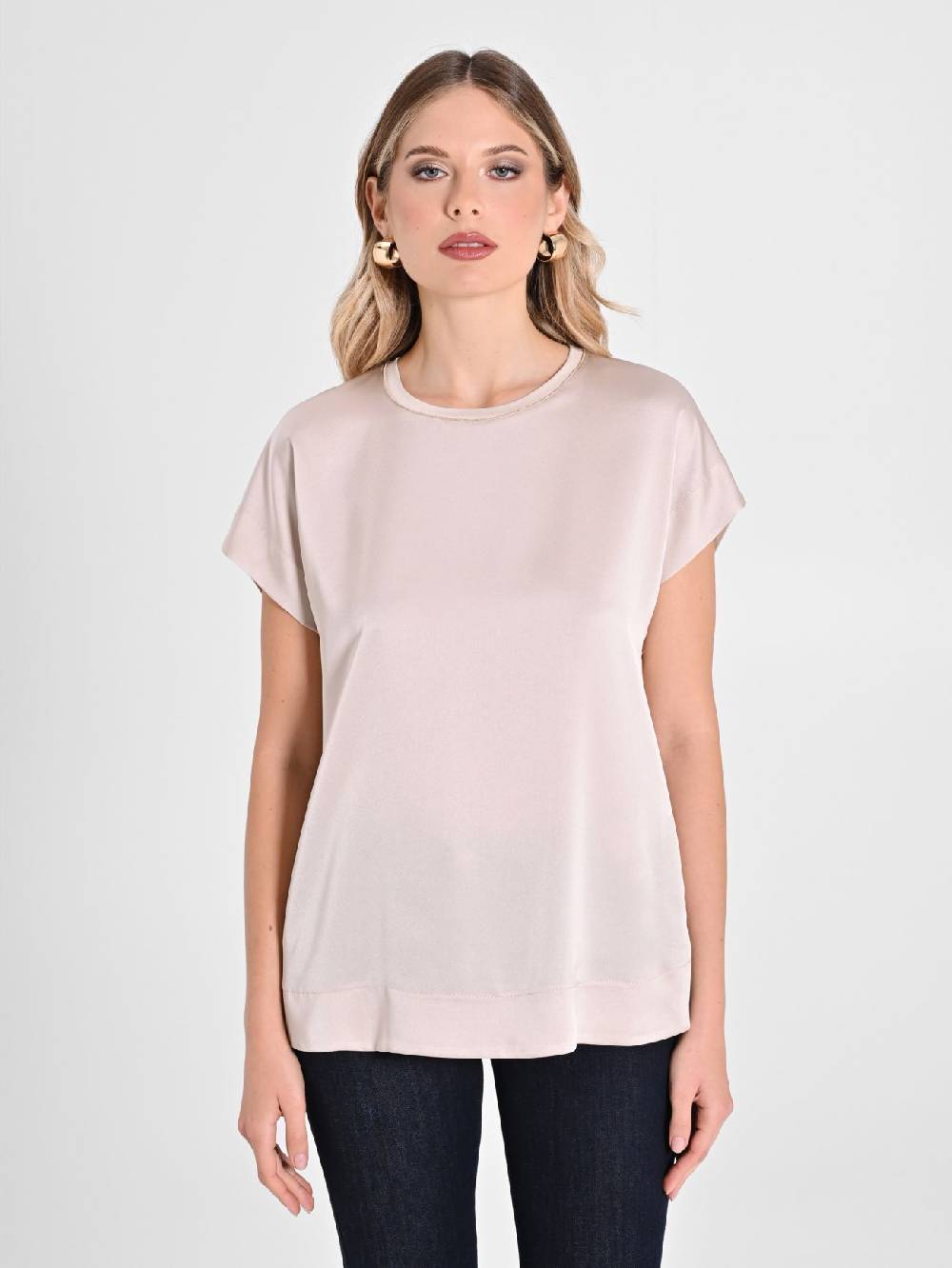 Rinascimento Blusa Envers Satin Beige Nuovi prodotti