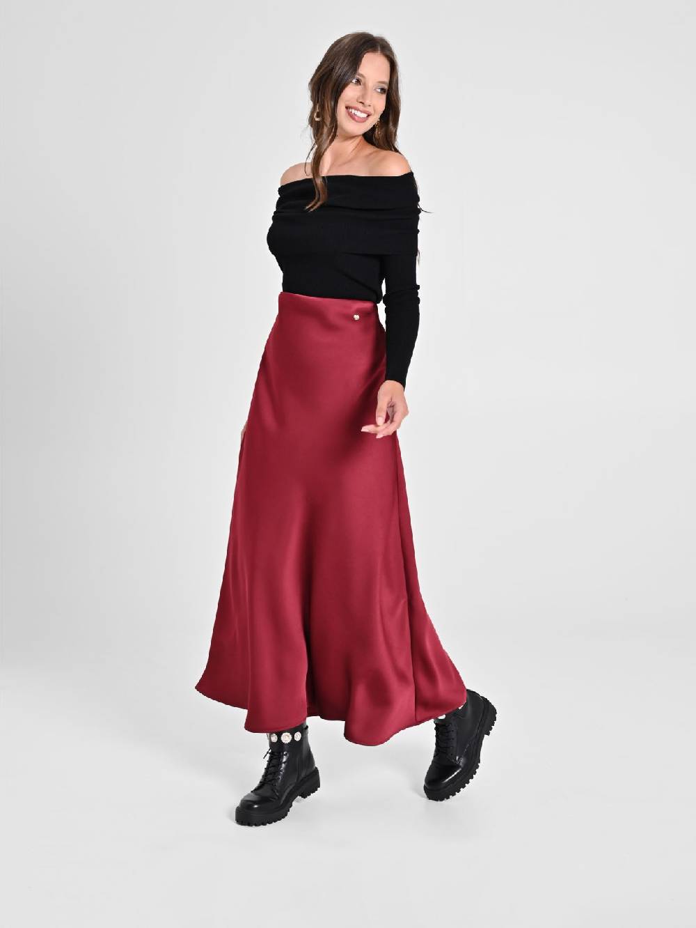 Rinascimento Gonna Midi in Envers Satin Comprane uno, ottenene uno gratis