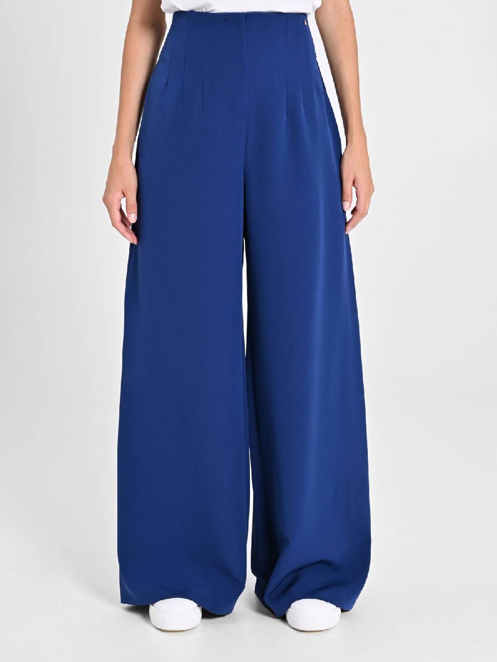 Rinascimento Pantaloni Wide Leg Blu Navy Ritorno libero