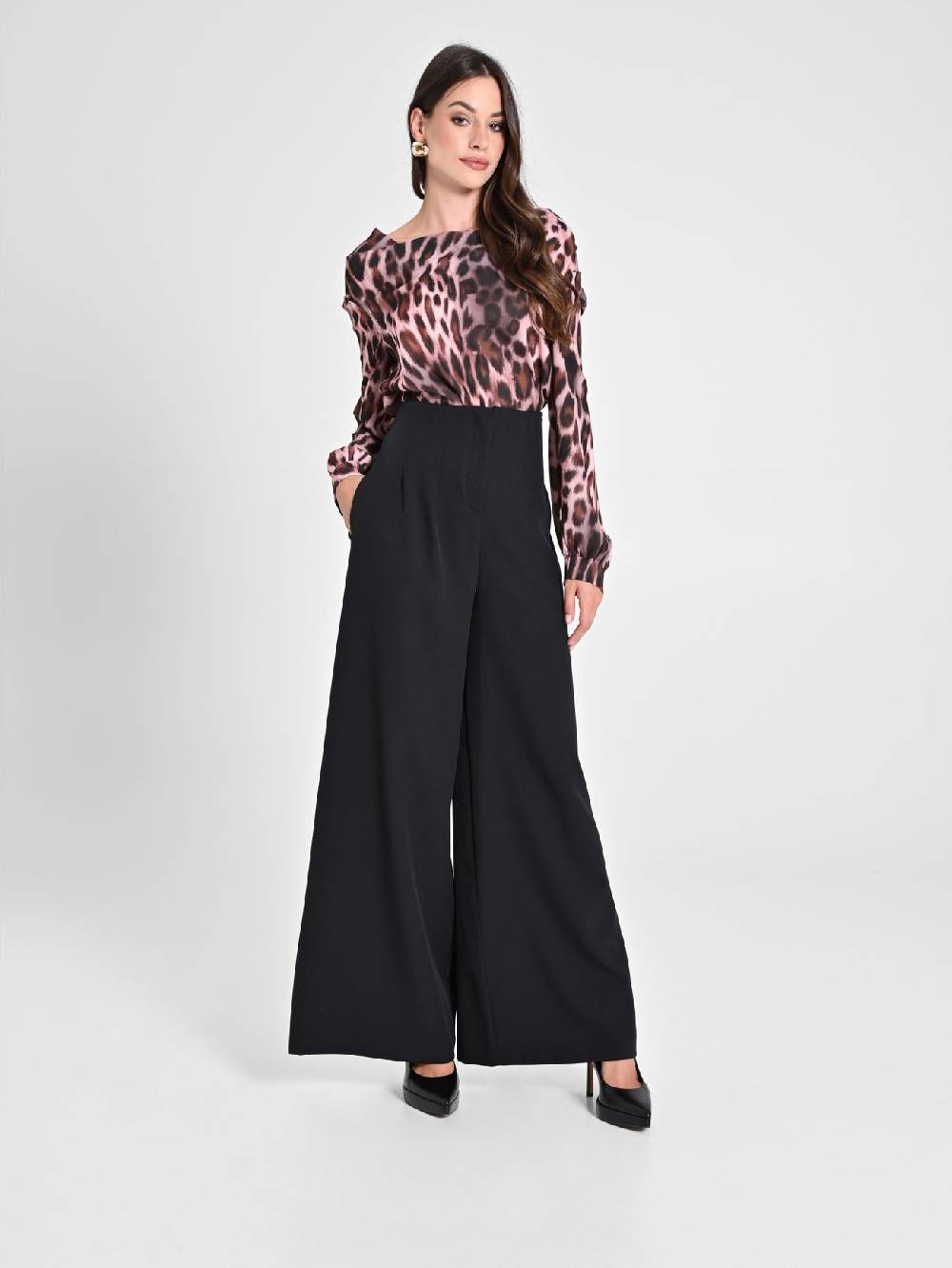 Rinascimento Pantaloni Wide Leg Neri Rilascio limitato