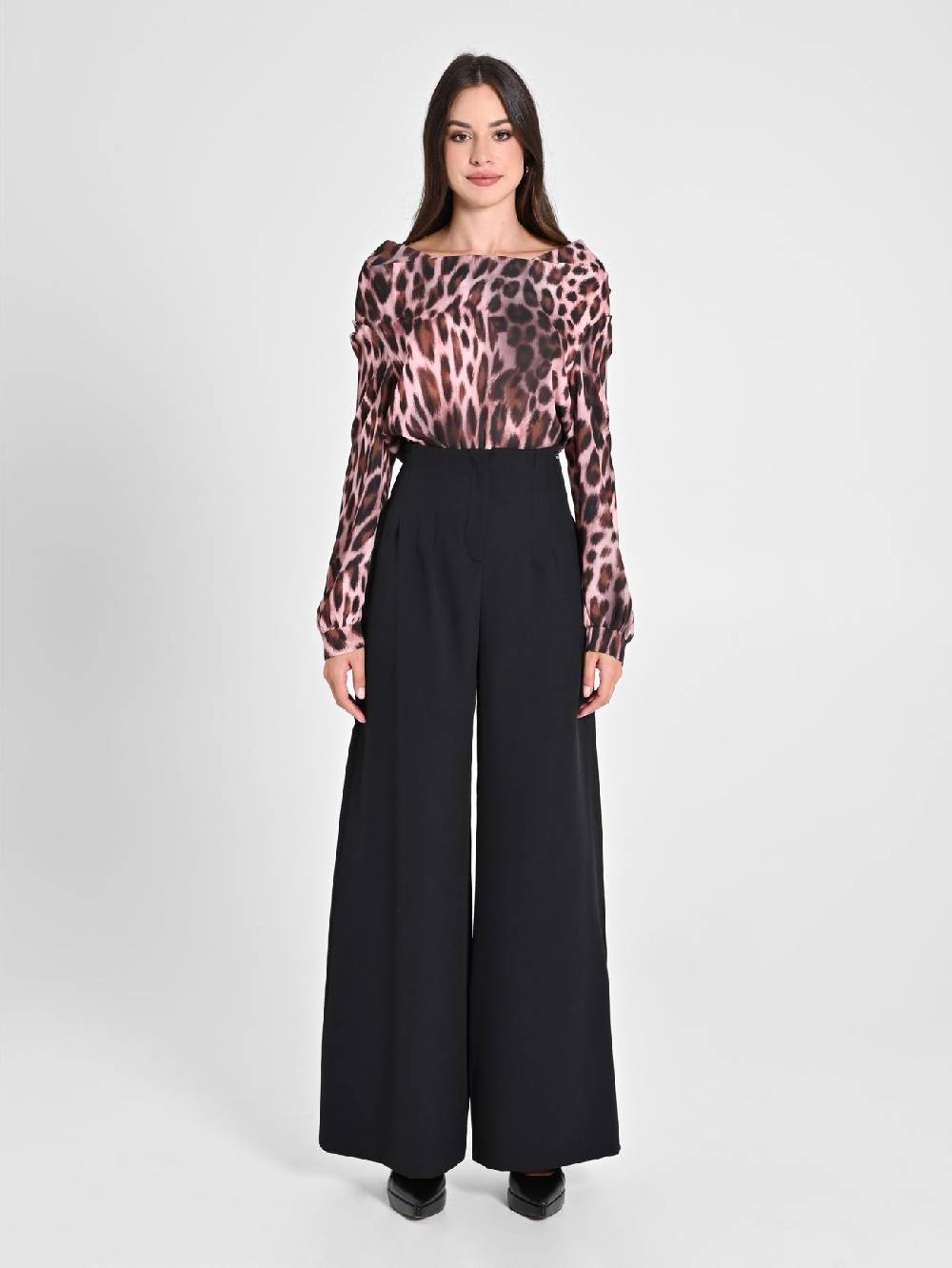 Rinascimento Pantaloni Wide Leg Neri Rilascio limitato