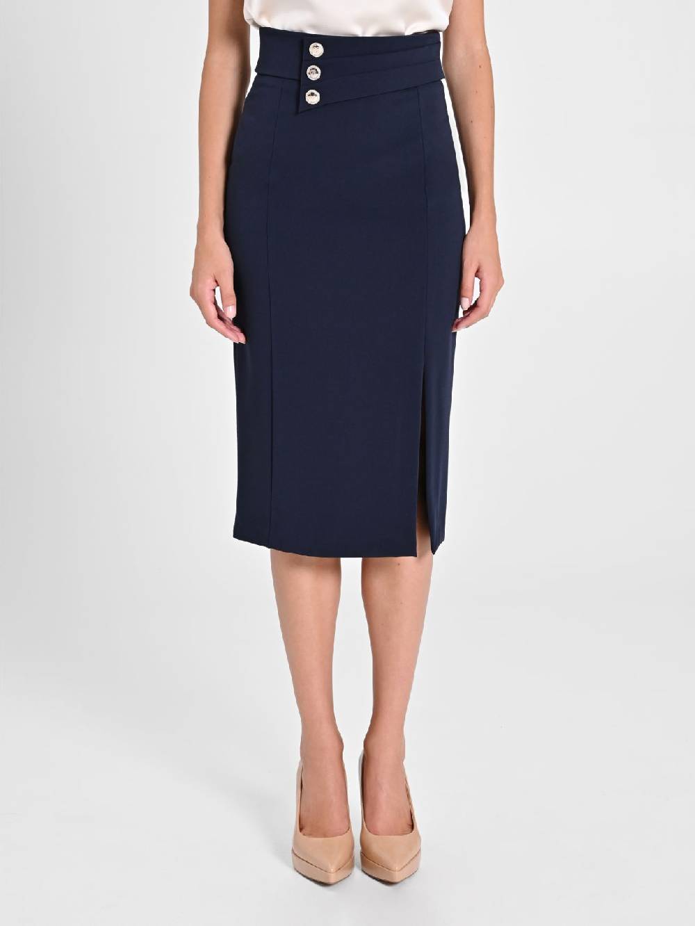Rinascimento Gonna Tubino Blu Navy In vendita