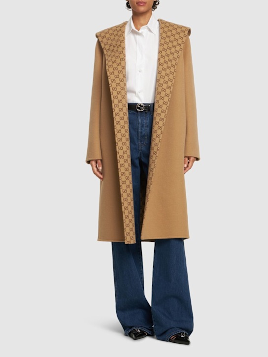 Luisaviaroma Cappotto reversibile in misto lana GG Outlet