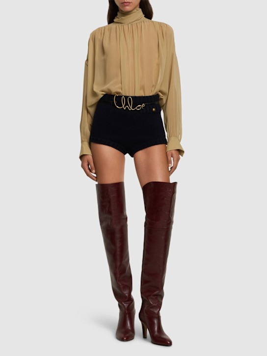 Luisaviaroma Camicia in georgette di seta drappeggiato Smaltimento dello stoccaggio