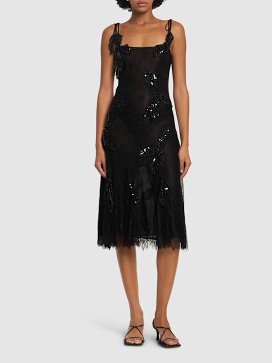 Luisaviaroma Vestito midi in pizzo con ricami Bestseller