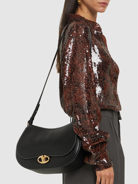 Luisaviaroma Borsa Saddle in pelle con logo Promozione