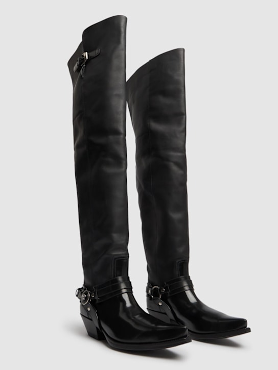 Luisaviaroma Stivali western sopra il ginocchio in pelle 40mm Promozione