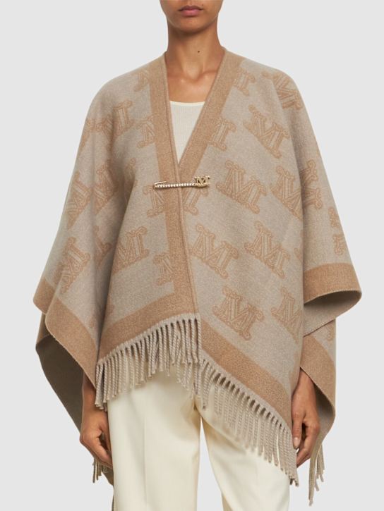 Luisaviaroma Mantella Frine in lana jacquard con logo Saldi Di Fabbrica