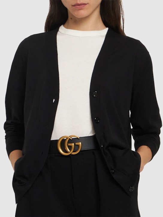 Luisaviaroma Cintura in pelle con logo GG 4cm Offerta settimanale
