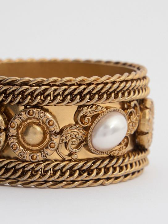 Luisaviaroma Bracciale rigido con catene e perle sintetiche Vendita Calda