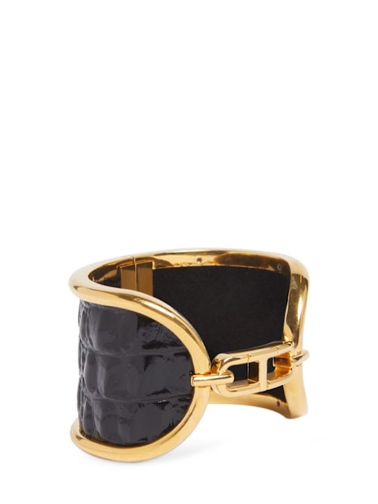 Luisaviaroma Bracciale in pelle goffrata e ottone Saldi Di Fabbrica