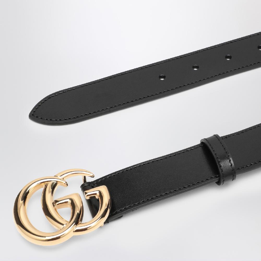 GUCCI Cintura nera con fibbia Doppia GG Fino Al -60%