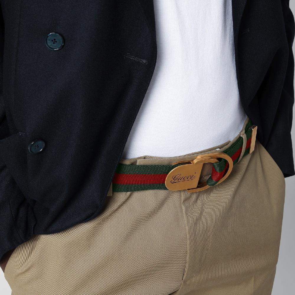 GUCCI Cintura con motivo Web e fibbia con logo Sottocosto