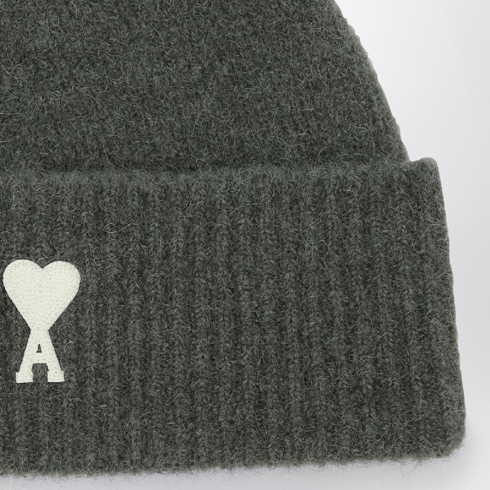 Ami Paris Cappello Ami De Coeur grigio chiaro in alpaca Economico