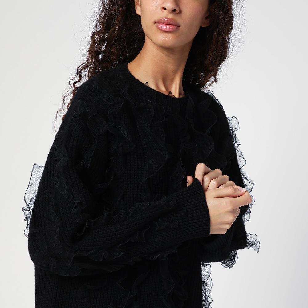 Valentino Garavani Maglione nero con ruches Shopping Online