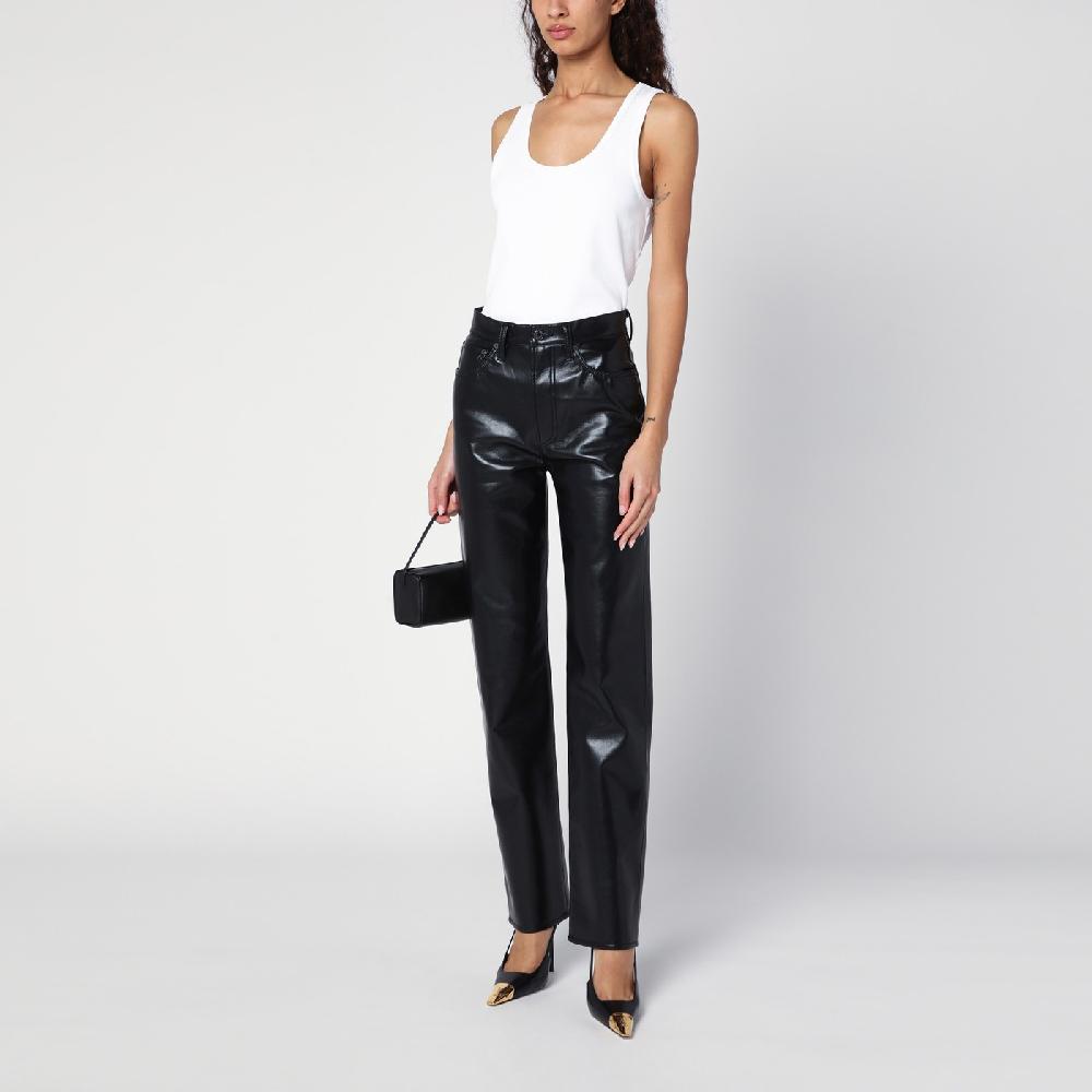 AGOLDE Pantalone nero in eco pelle Offerta Pasqua