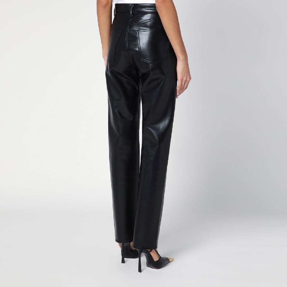 AGOLDE Pantalone nero in eco pelle Offerta Pasqua