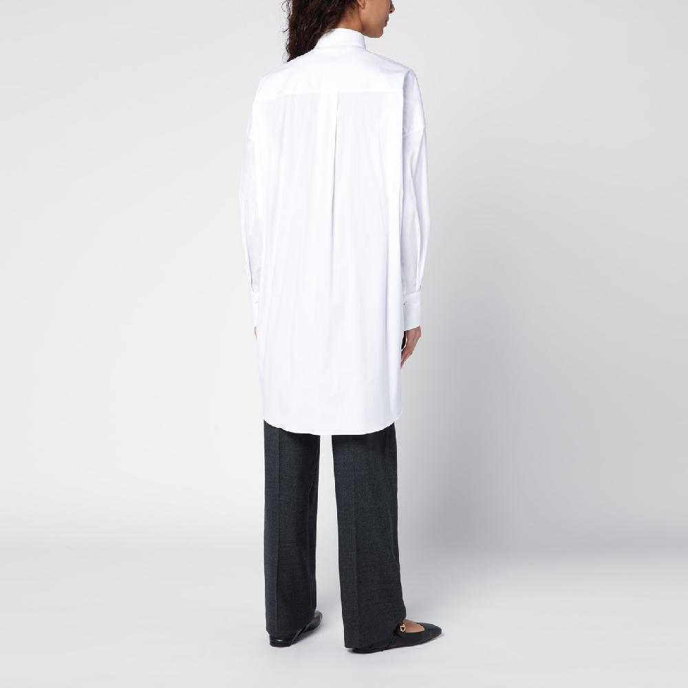 Brunello Cucinelli Camicia lunga bianca con Shiny Pocket Detail Sconto