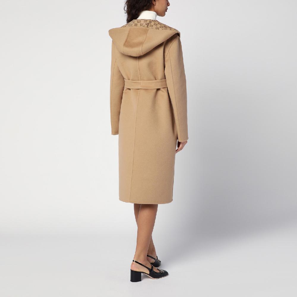 GUCCI Cappotto con cintura reversibile beige Moda