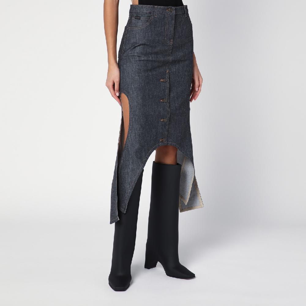 Courru00e8ges Gonna grigia scura in denim Vendita