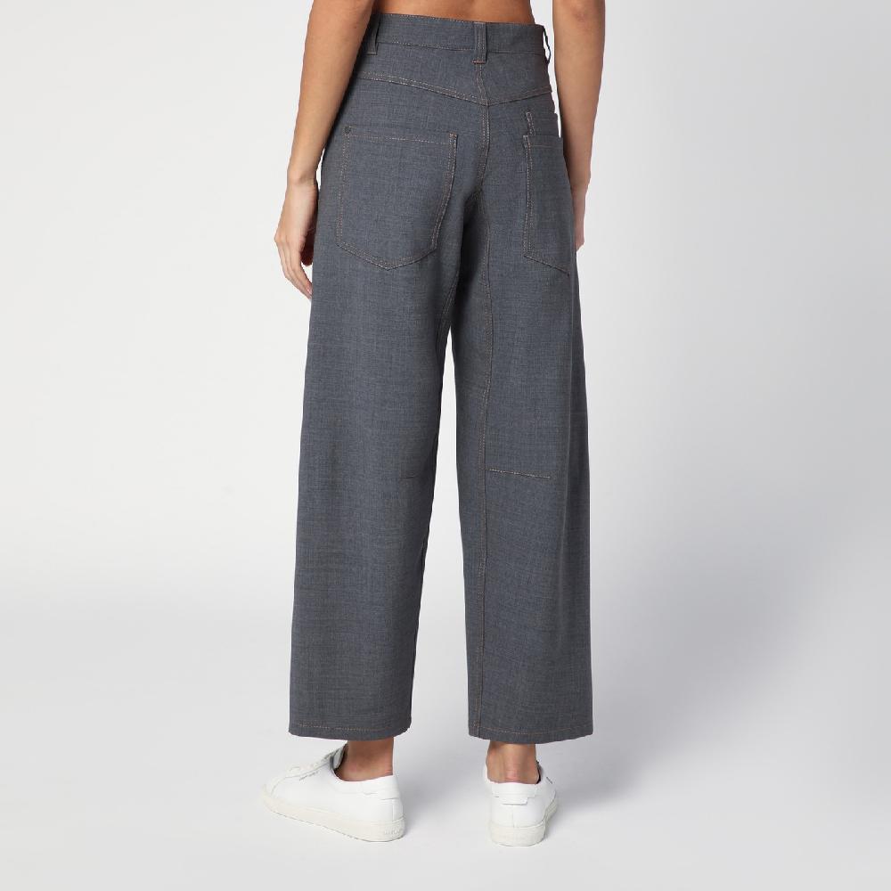 Brunello Cucinelli Pantalone grigio medio in misto lana Fino al 60% di sconto