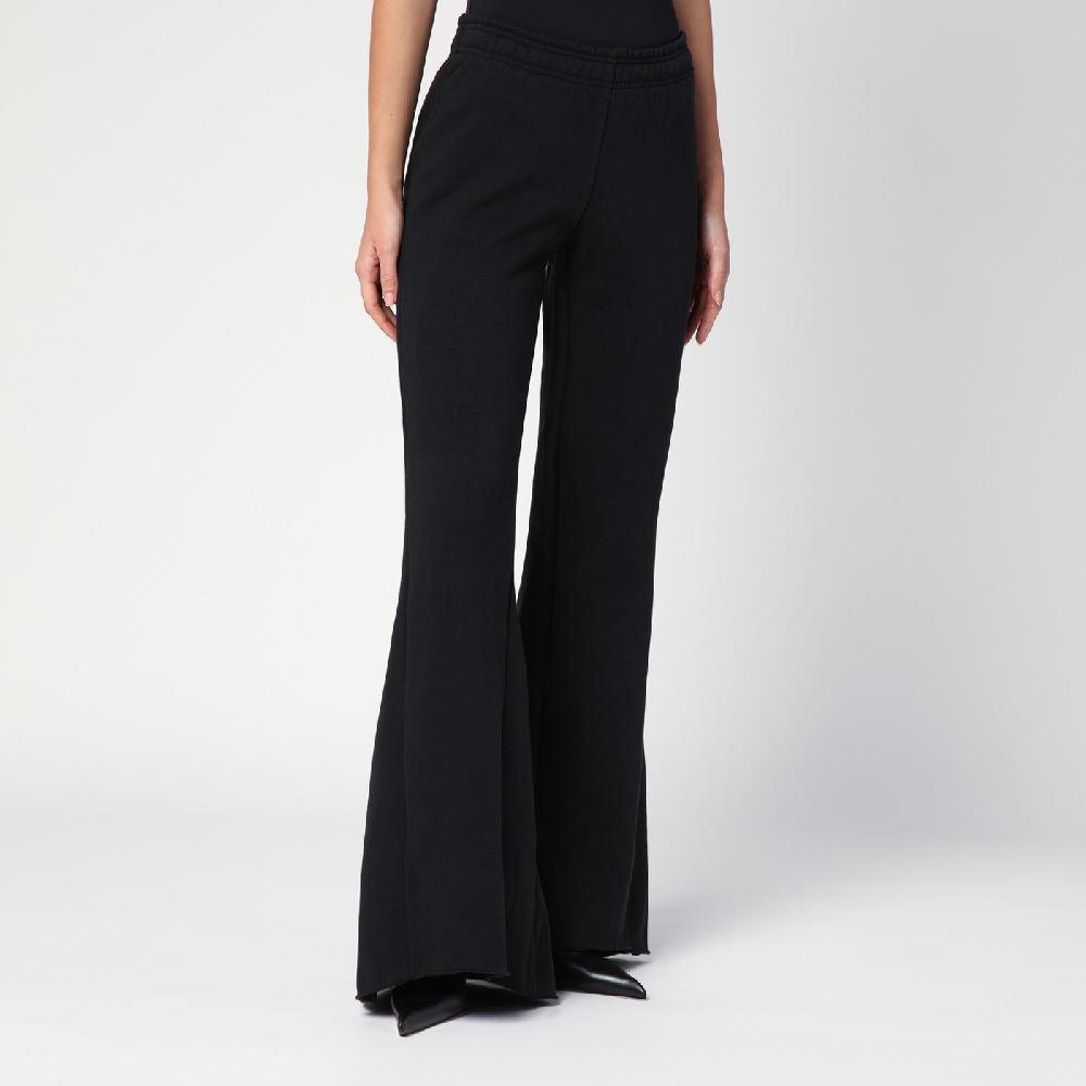 Entire Studios Pantalone a zampa nero in cotone organico Moda