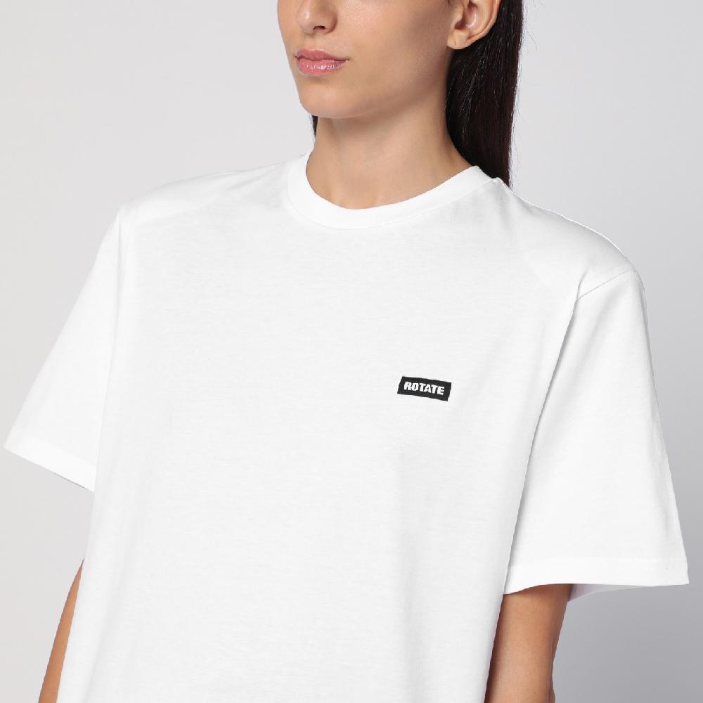 ROTATE Birger Christensen T-shirt bianca in cotone organico Qualità Garantita