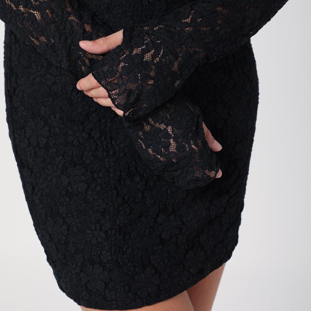 ROTATE Birger Christensen Mini abito nero in pizzo Shopping Online